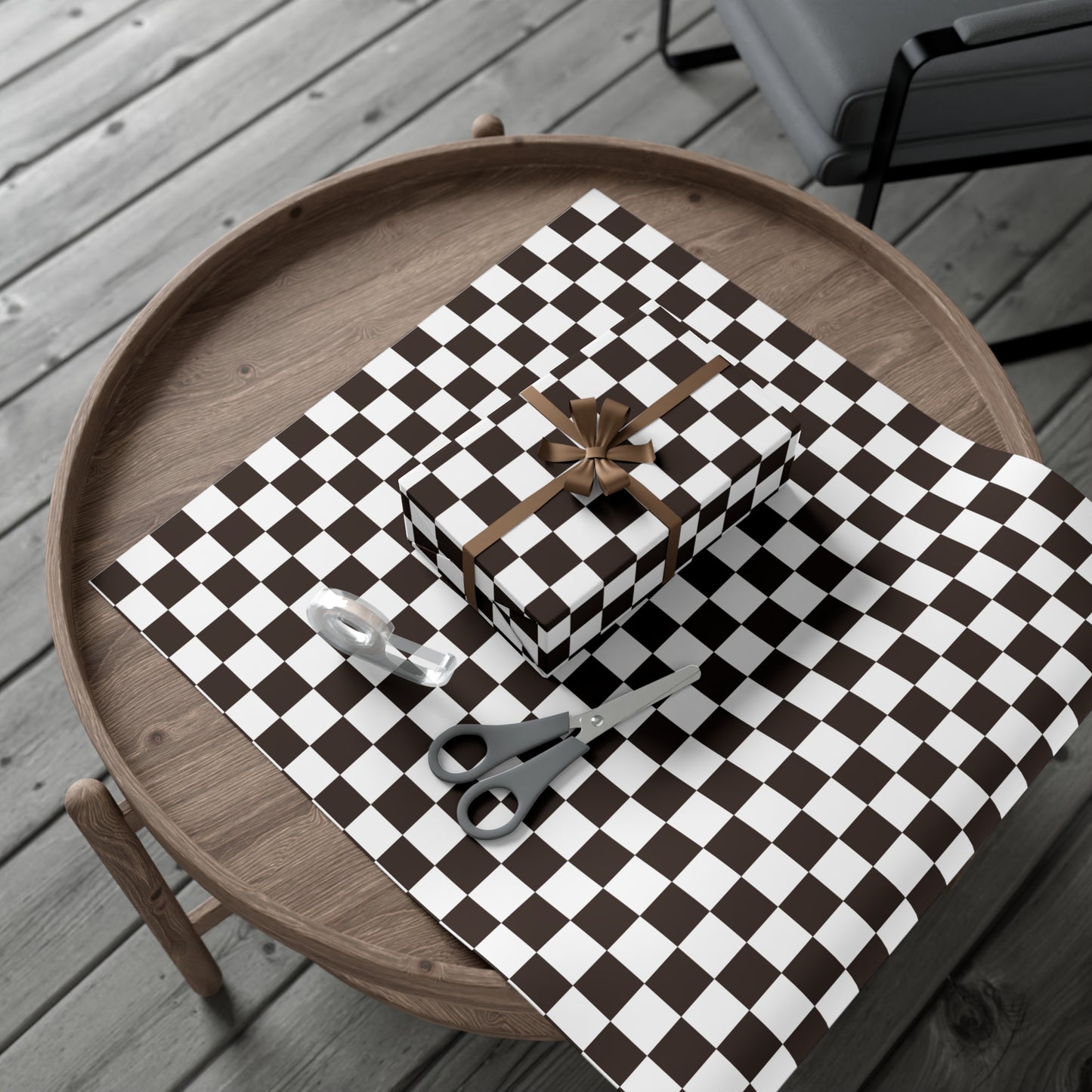 Black + White Retro Checkered Gift Wrapping Paper - For Christmas, Birthdays, Weddings & More!