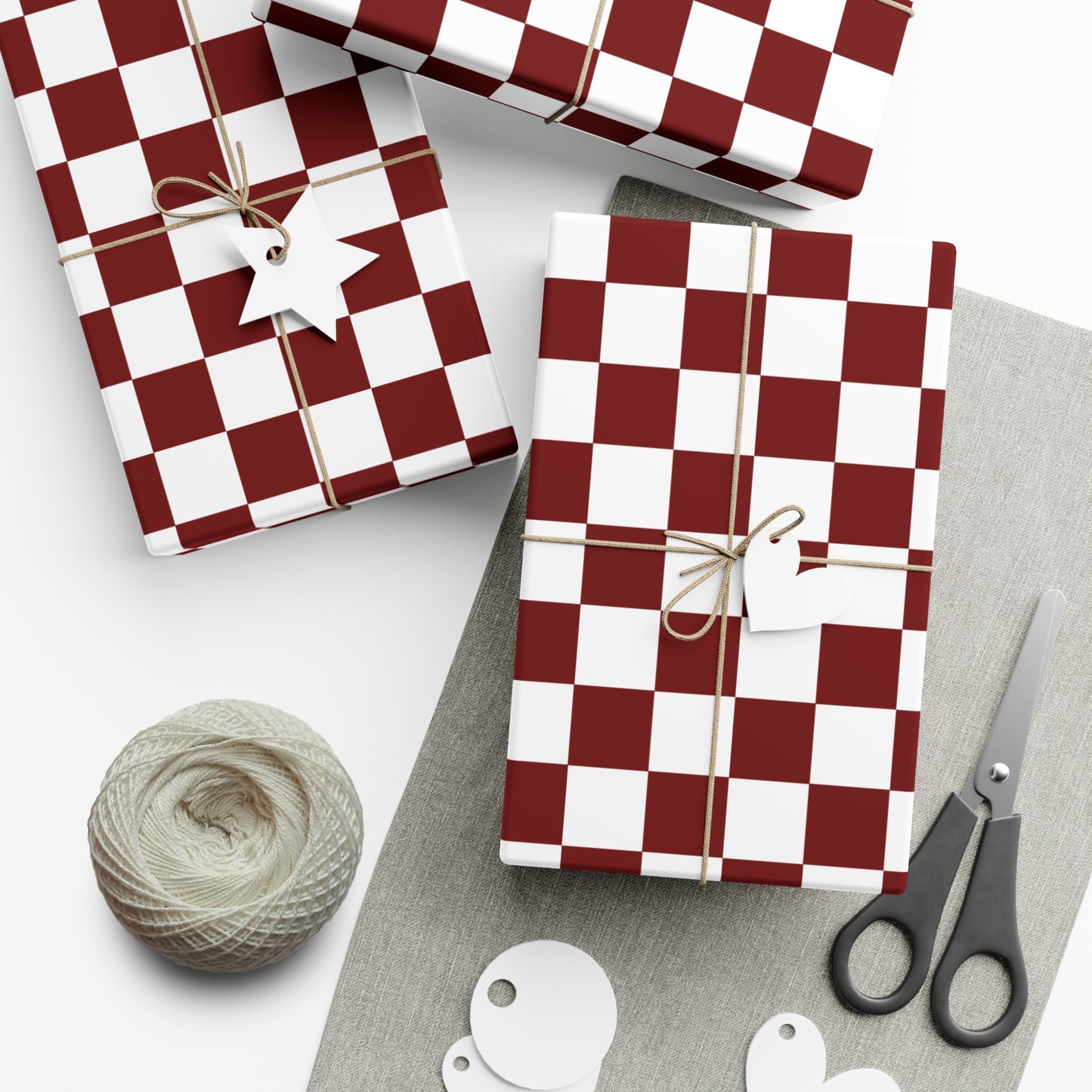 Reign Red Checkered Gift Wrapping Paper - Perfect for Christmas, Weddings, Birthdays, and More!