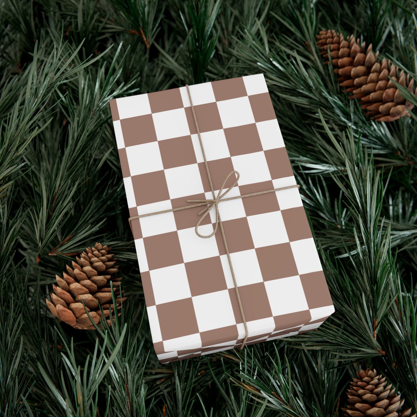 Deep Nude Checkered Retro Gift Wrapping Paper - For Christmas, Birthdays, Holidays & More!