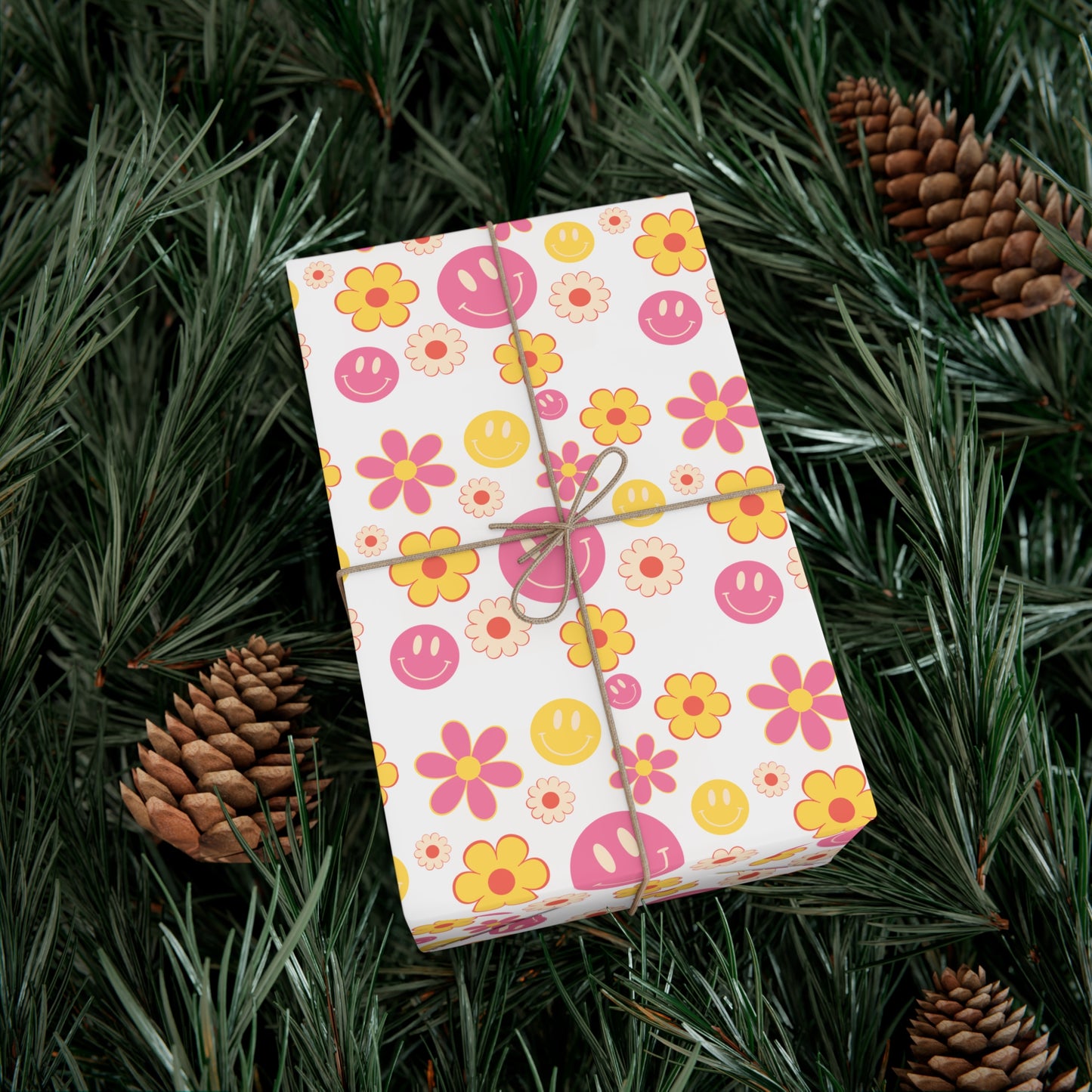 Flower Power Patterned Groovy Gift Wrapping Paper - For Christmas, Birthdays, Baby Showers, and More!