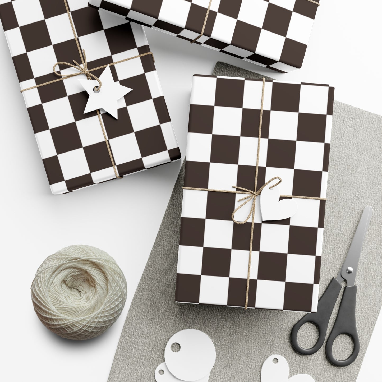 Black + White Retro Checkered Gift Wrapping Paper - For Christmas, Birthdays, Weddings & More!