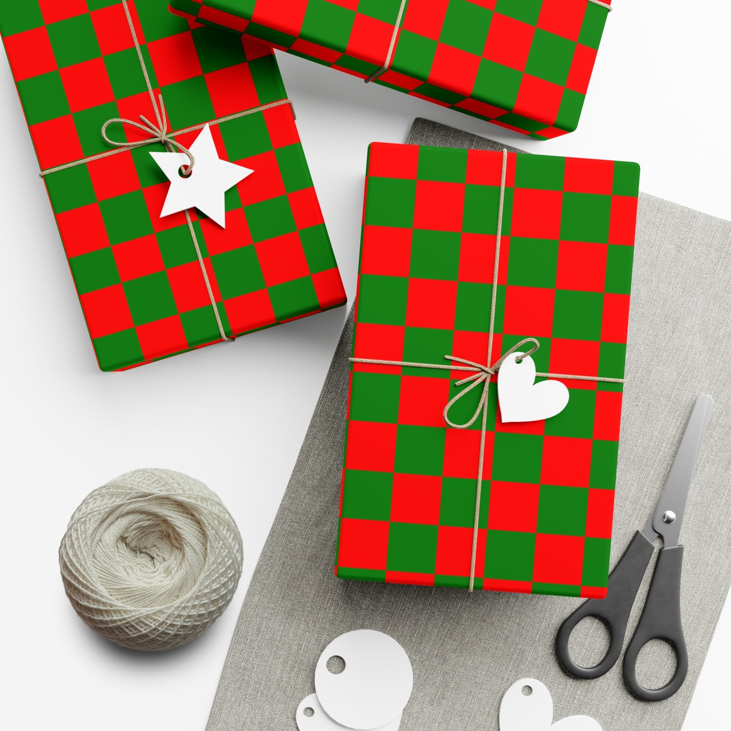 Christmas Checkered Red and Green Gift Wrapping Paper - Festive For the Holiday Season!