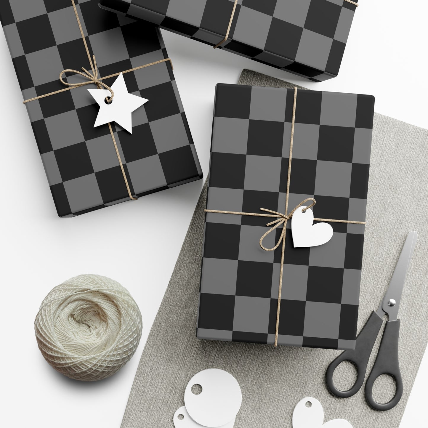 Dark Checkered Luxury Gift Wrapping Paper - For Christmas, Birthdays, Weddings, and More!