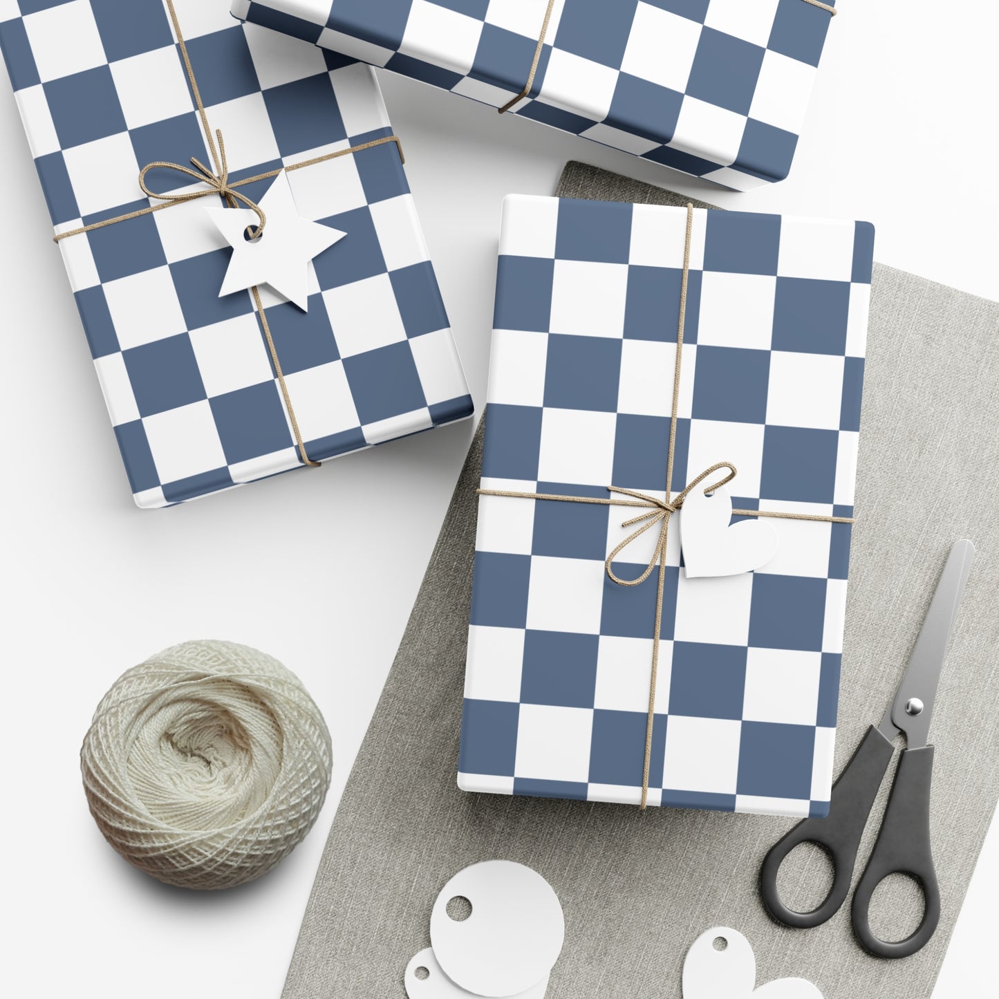 Lagoon Blue Checkered Retro Gift Wrapping Paper - For Christmas, Holidays, Birthdays, and more!