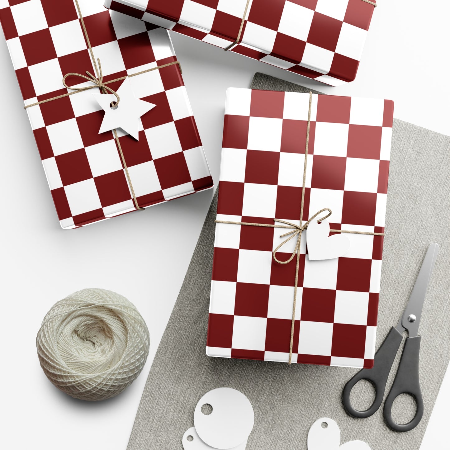 Reign Red Checkered Gift Wrapping Paper - Perfect for Christmas, Weddings, Birthdays, and More!