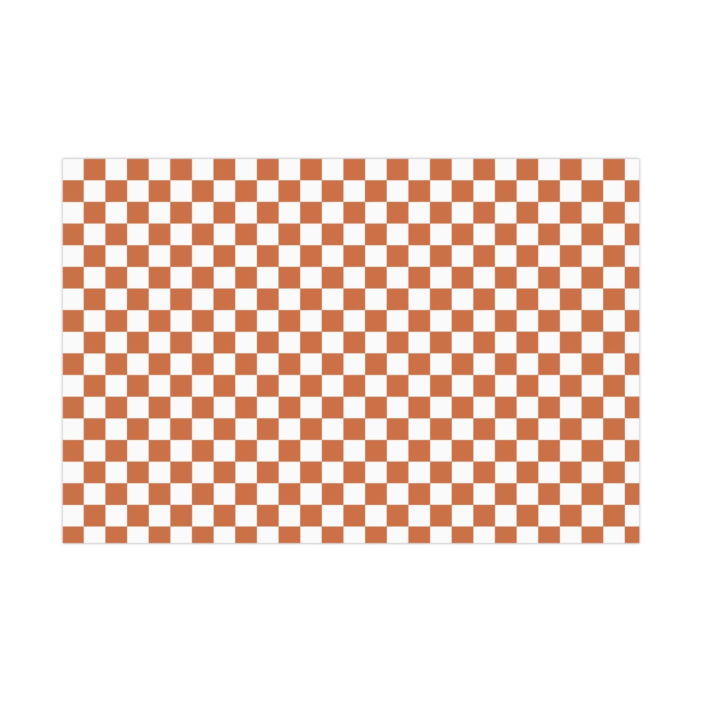 Burnt Orange Checkered Retro Gift Wrapping Paper - For Christmas, Holidays, Birthdays, and more!