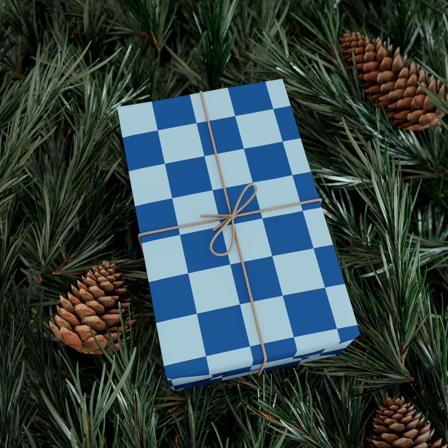 Very Blue Contrast Checkered Retro Gift Wrapping Paper - For Christmas, Holidays, Birthdays, and More!