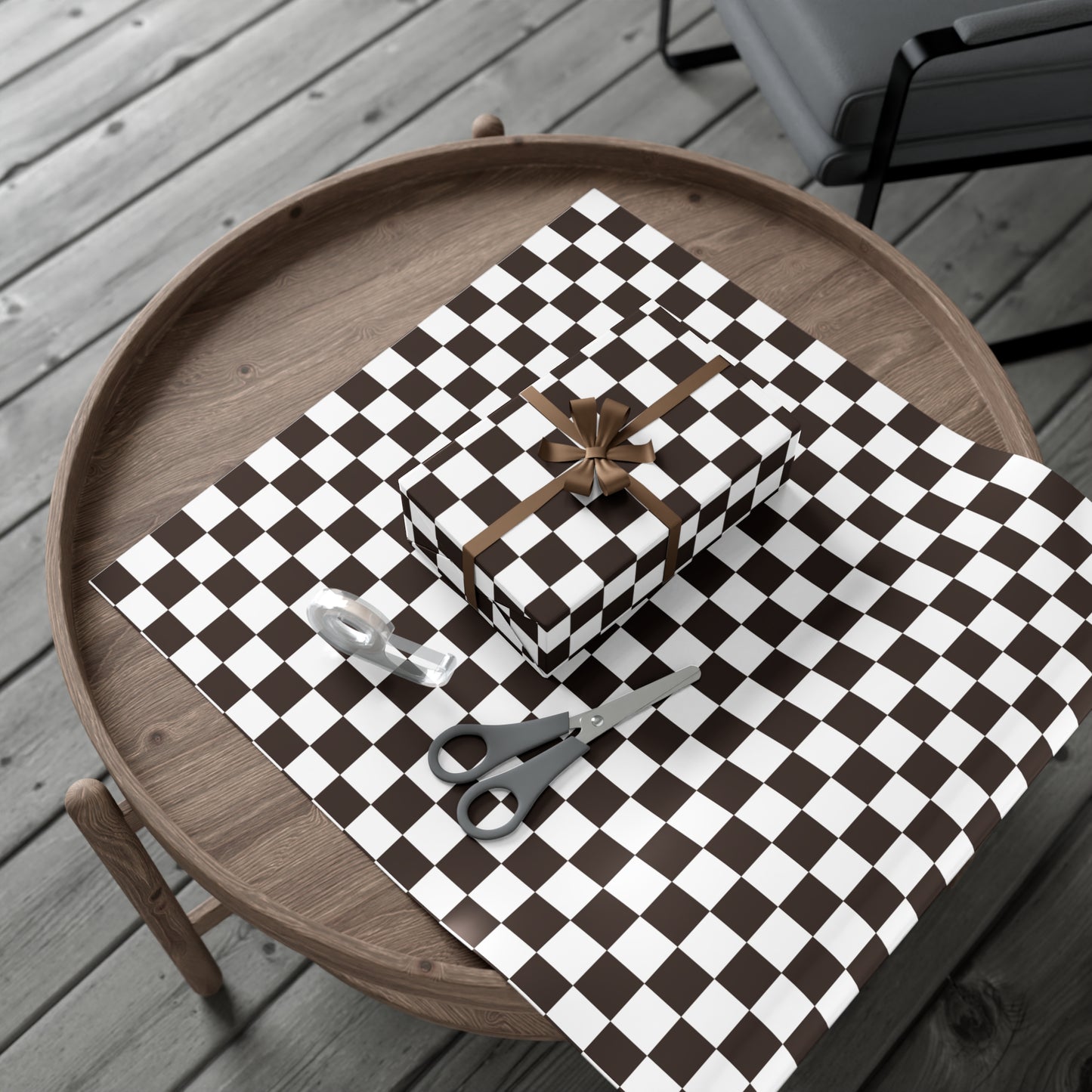 Black + White Retro Checkered Gift Wrapping Paper - For Christmas, Birthdays, Weddings & More!