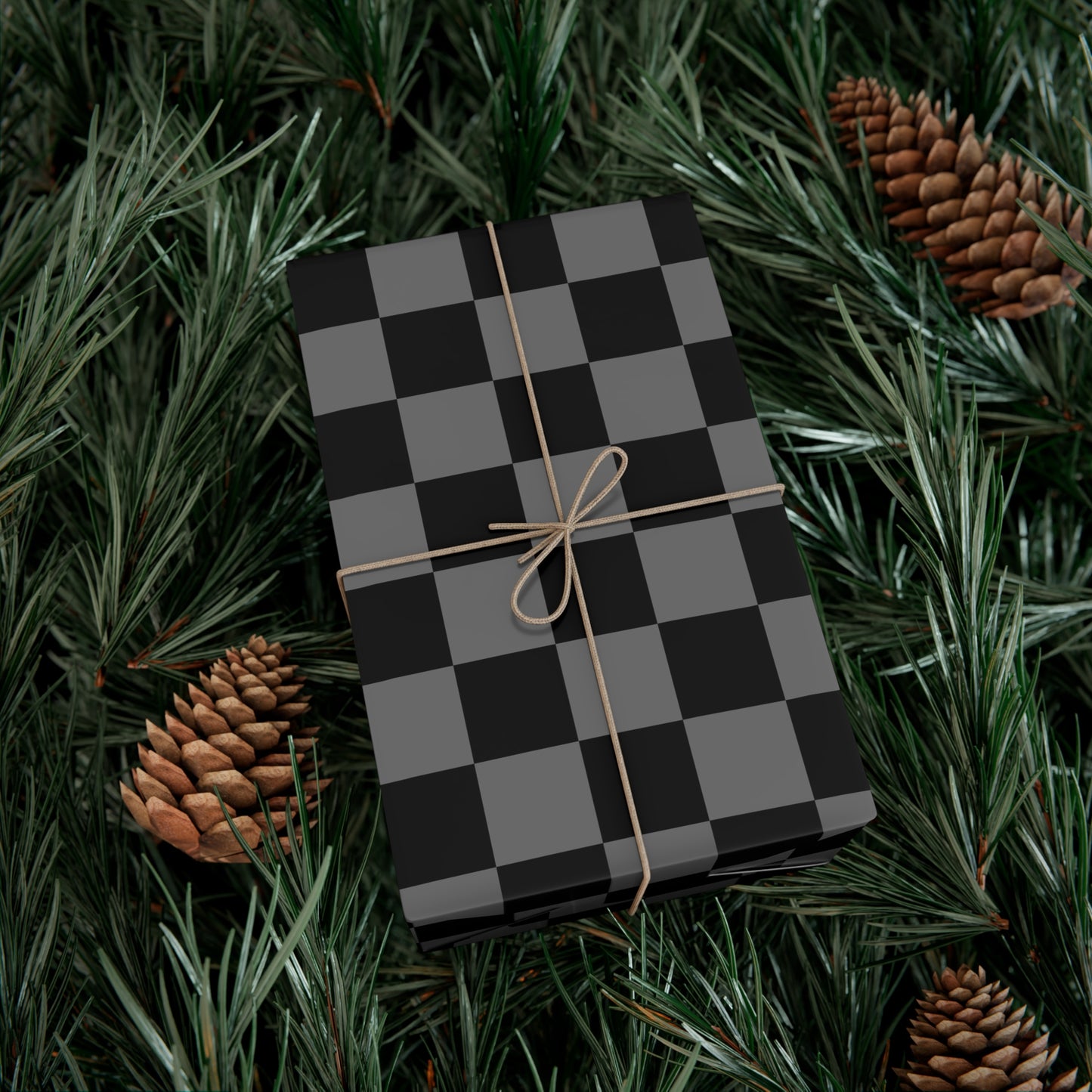 Dark Checkered Luxury Gift Wrapping Paper - For Christmas, Birthdays, Weddings, and More!