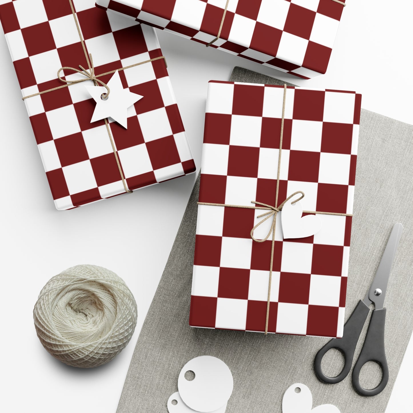 Reign Red Checkered Gift Wrapping Paper - Perfect for Christmas, Weddings, Birthdays, and More!