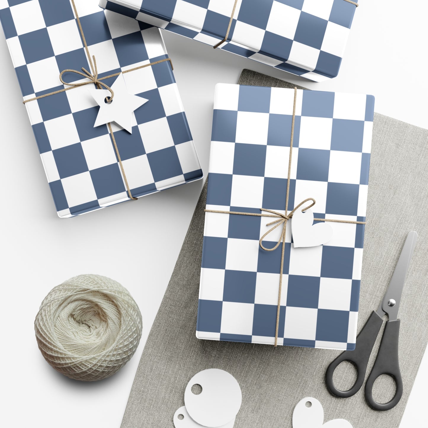 Lagoon Blue Checkered Retro Gift Wrapping Paper - For Christmas, Holidays, Birthdays, and more!