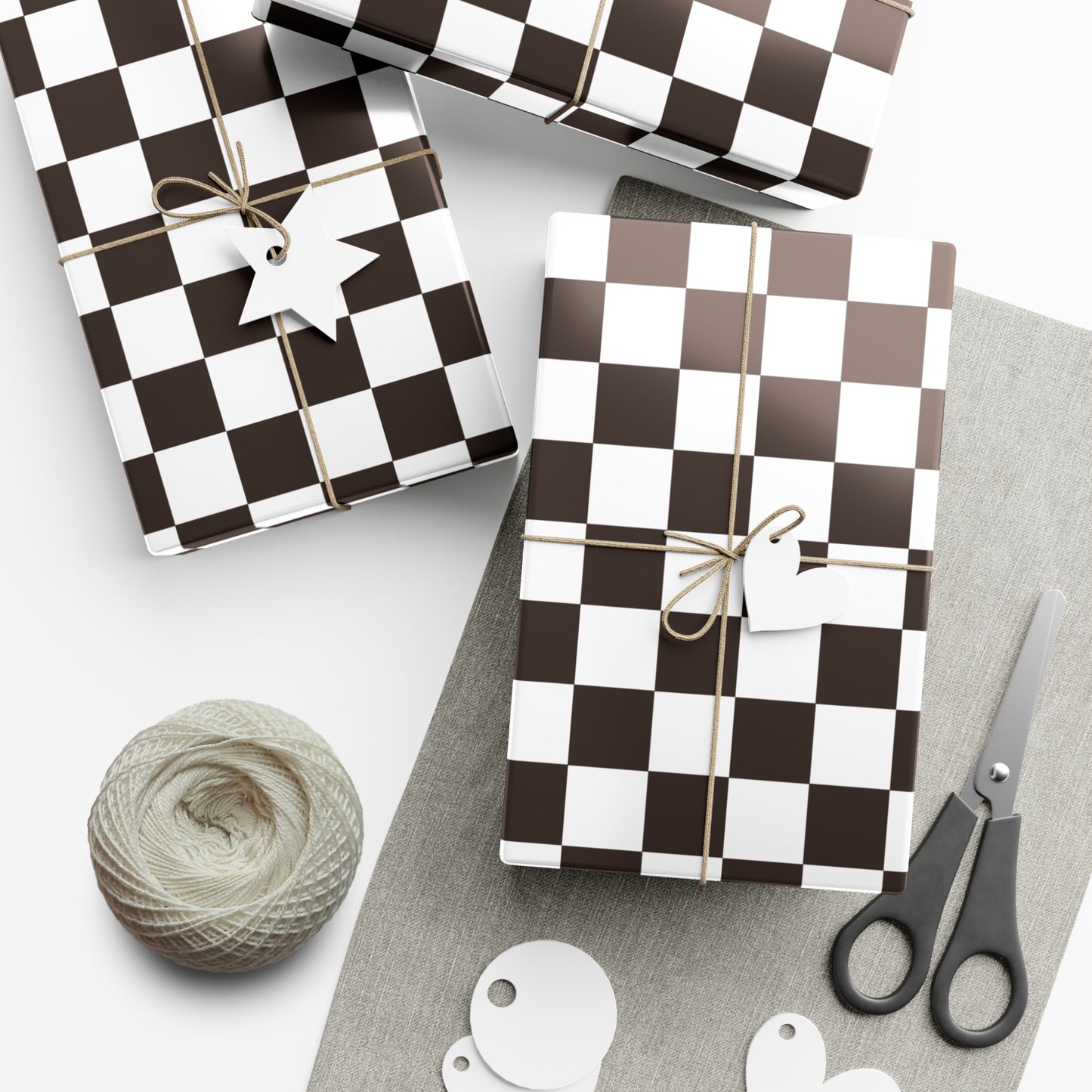 Black + White Retro Checkered Gift Wrapping Paper - For Christmas, Birthdays, Weddings & More!