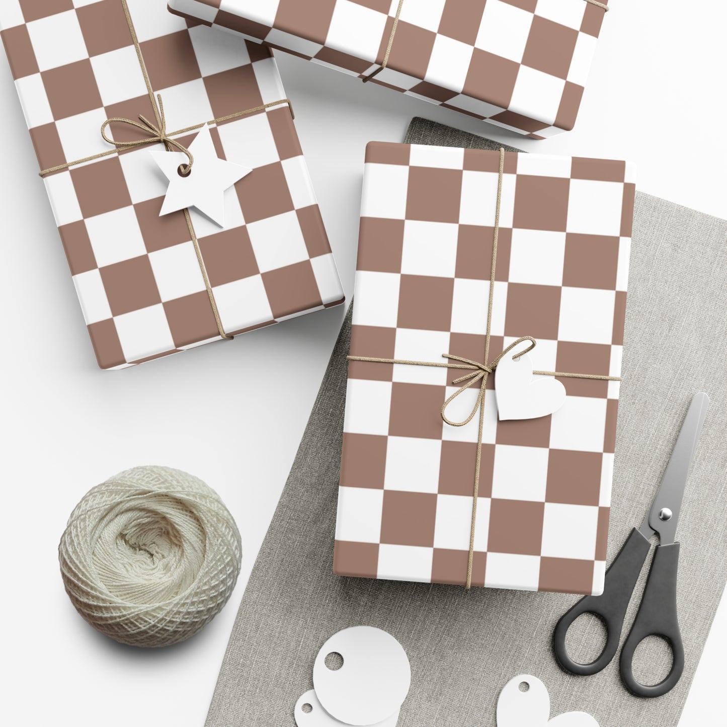 Deep Nude Checkered Retro Gift Wrapping Paper - For Christmas, Birthdays, Holidays & More!