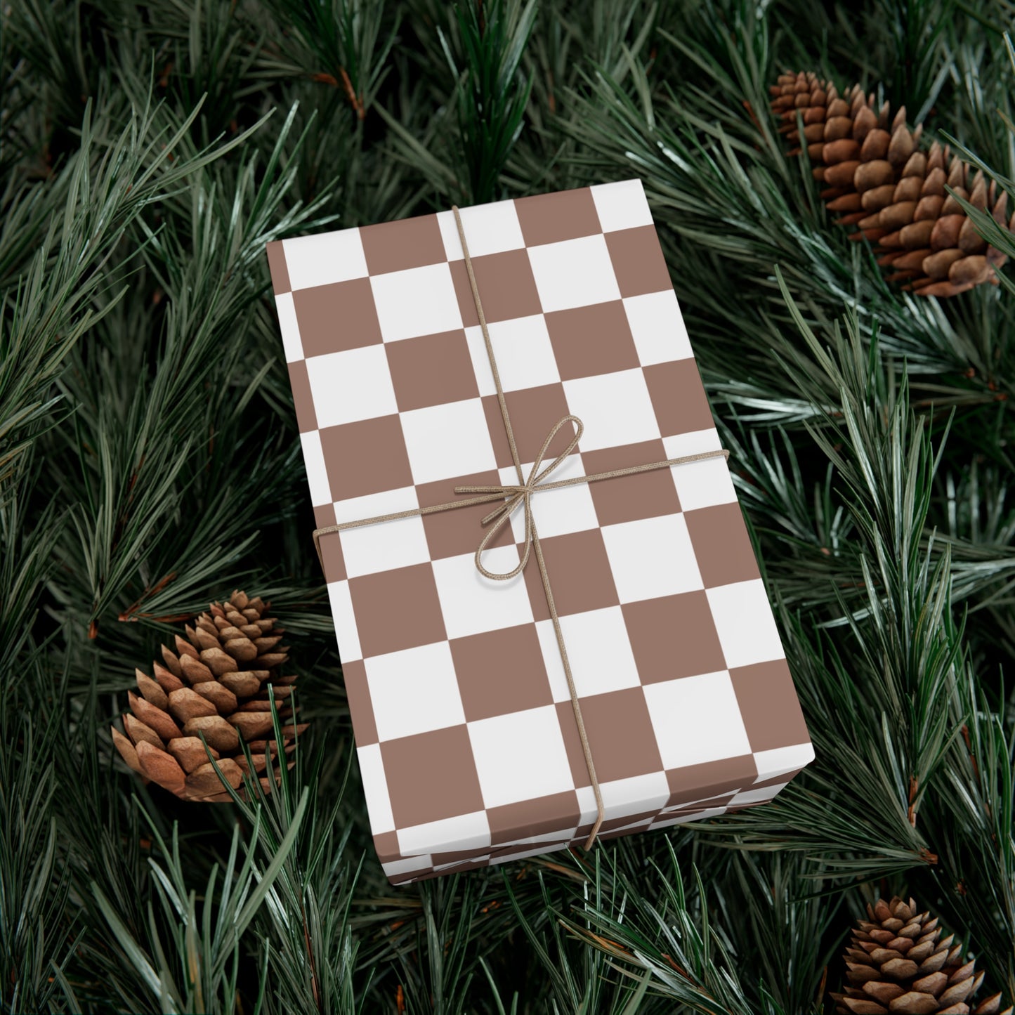 Deep Nude Checkered Retro Gift Wrapping Paper - For Christmas, Birthdays, Holidays & More!