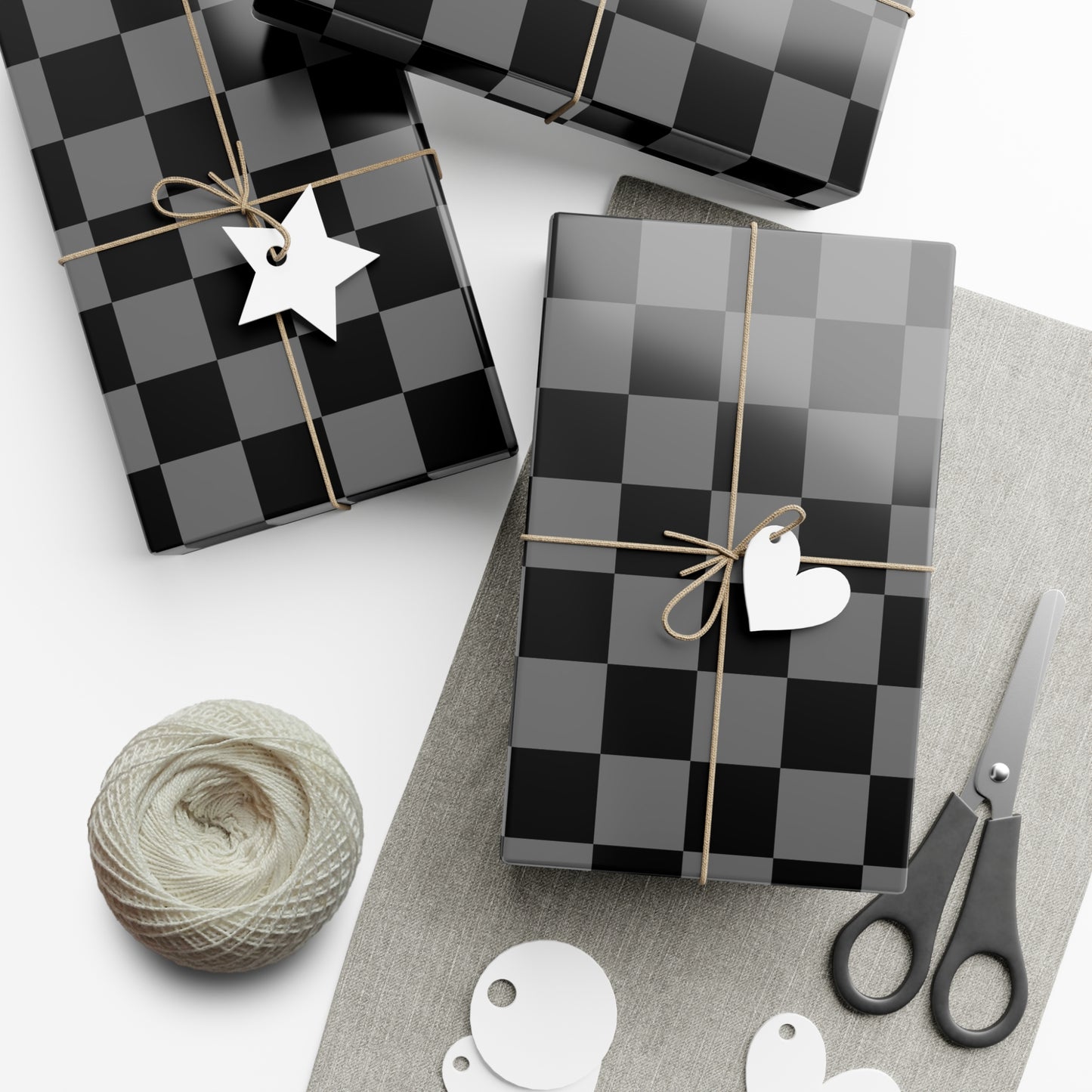 Dark Checkered Luxury Gift Wrapping Paper - For Christmas, Birthdays, Weddings, and More!