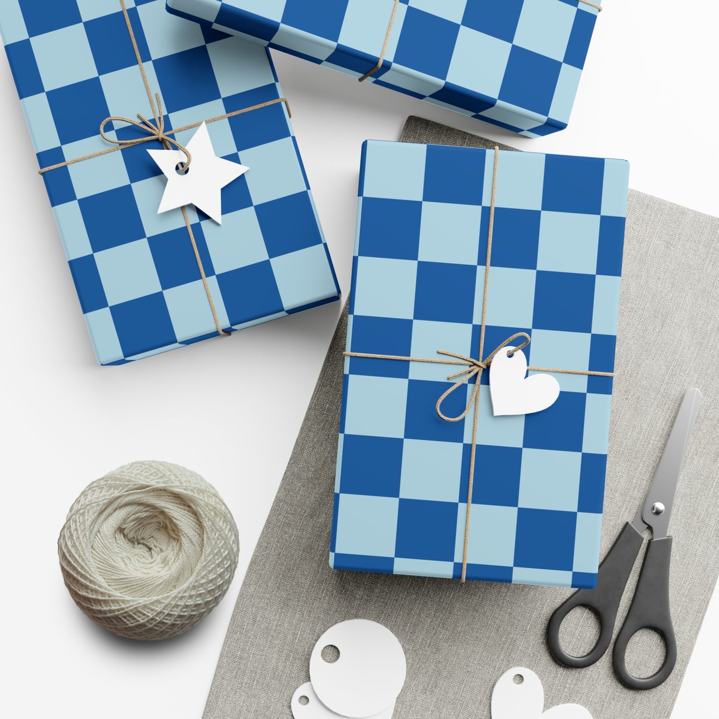 Very Blue Contrast Checkered Retro Gift Wrapping Paper - For Christmas, Holidays, Birthdays, and More!